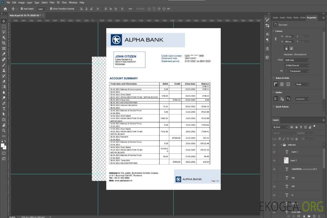 Roumanie Alpha Bank template